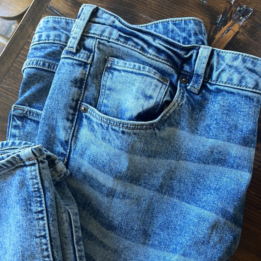 Straight leg vintage wash jeans
